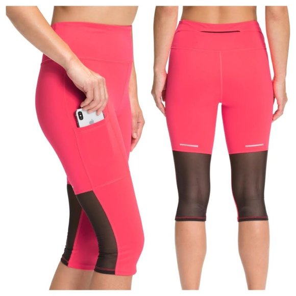 NWT $85 THE NORTH FACE Women XS Capri Leggings Tights Running Gym Yoga NEON PINK - Picture 5 of 15